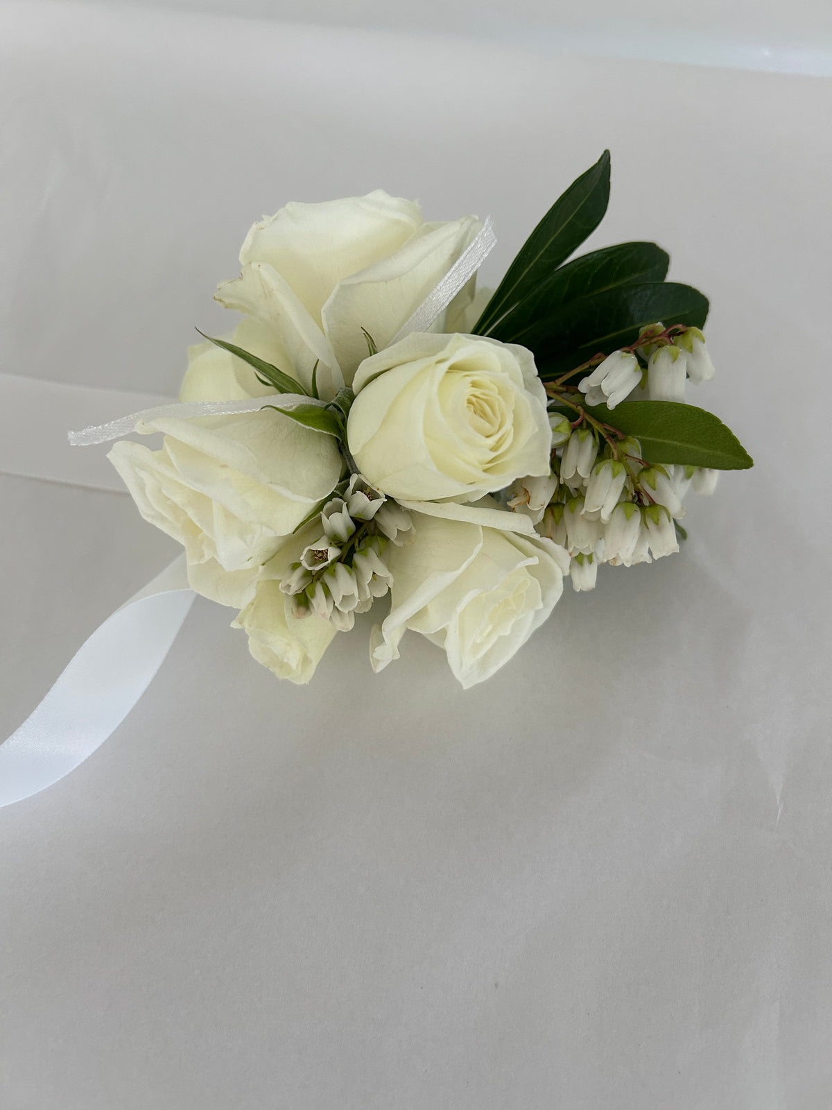 Ball corsage ~ wrist ribbon
