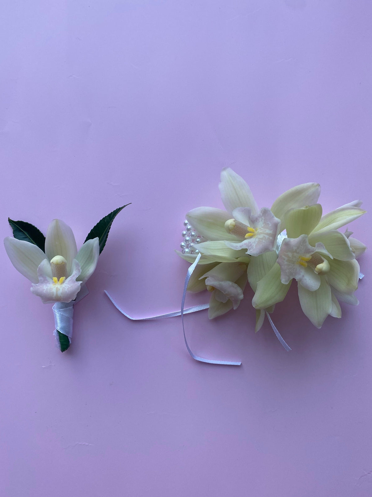 Ball Corsage combo - wrist ribbon and buttonhole