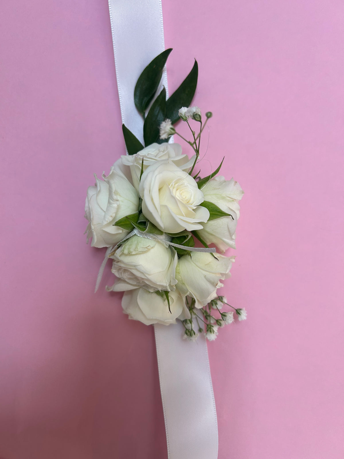 Ball corsage ~ wrist ribbon